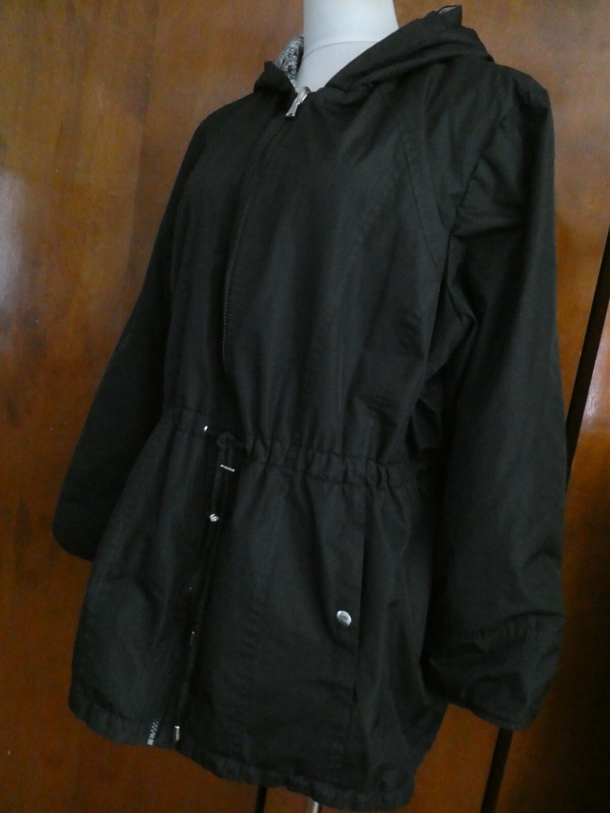 Avenue Women's Black/Multicolor Reversible Jacket Coat Size 18/20