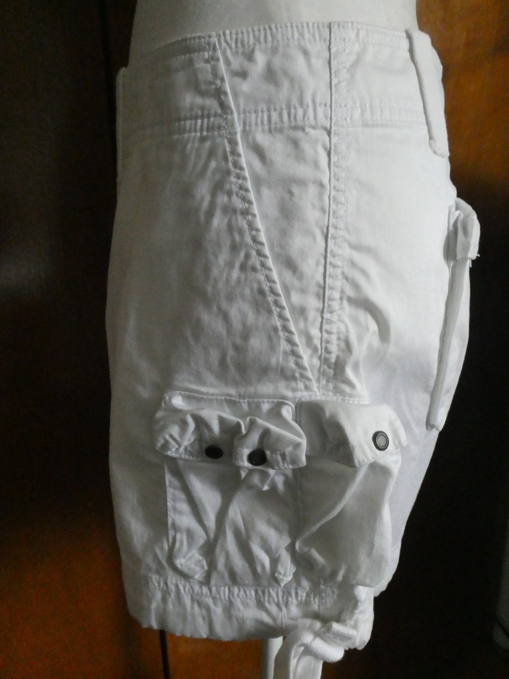 United Colors of Benetton Women White Cargo Shorts EU 46 Cotton Stretch US 10/12