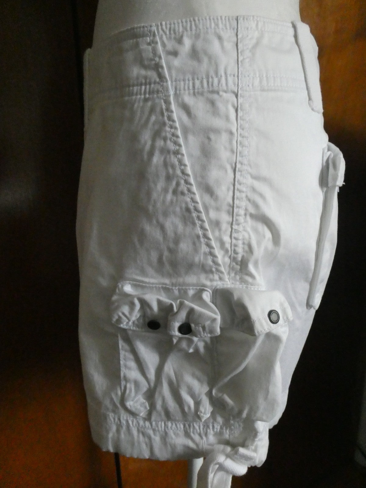 United Colors of Benetton Women White Cargo Shorts EU 46 Cotton Stretch US 10/12