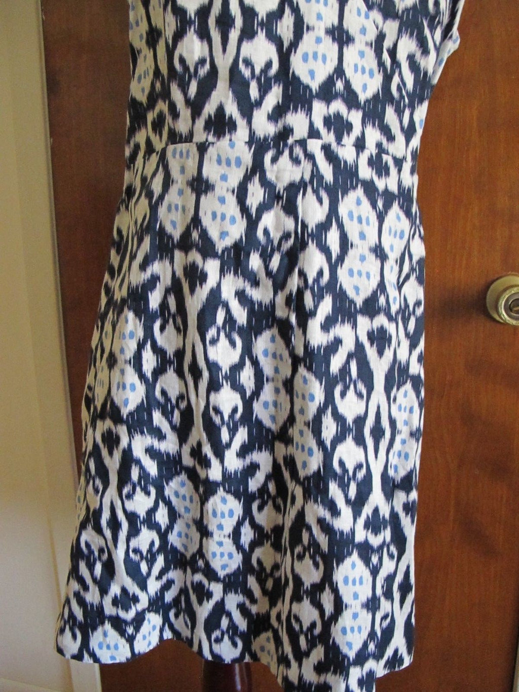 Gap Women's Navy White Linen Lined Dress Size 18 (fits size 16)