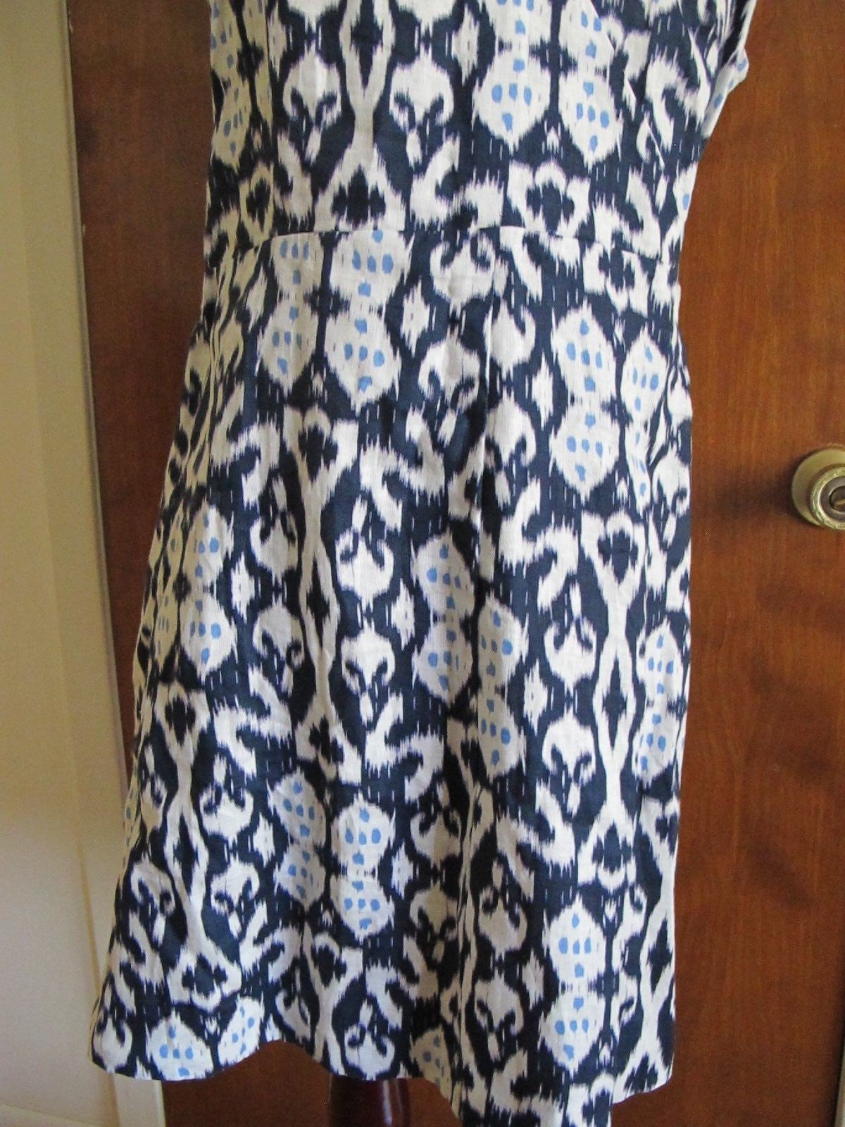 Gap Women's Navy White Linen Lined Dress Size 18 (fits size 16)