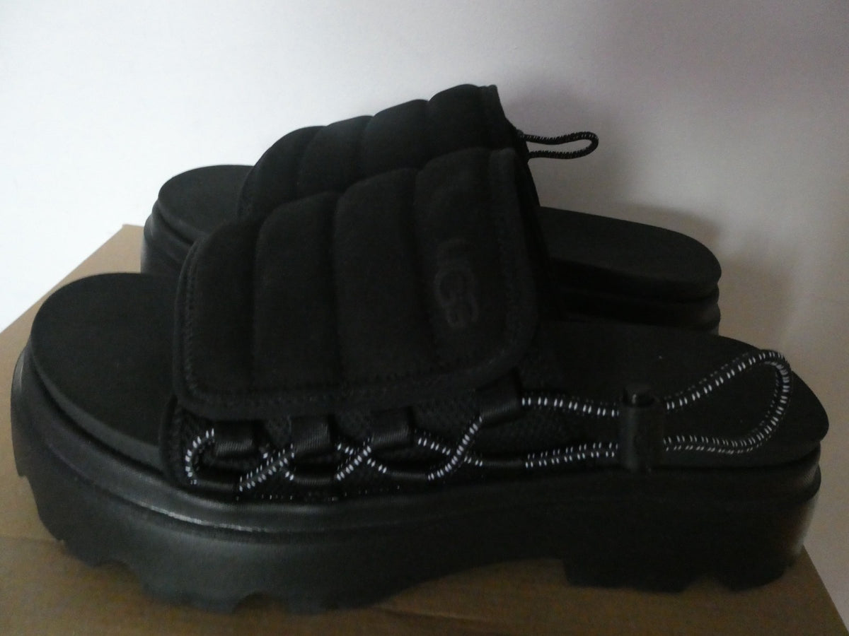 UGG Callie Platform Slide Sandals Black Women US 11 EU 42 New Chunky Lug Sole
