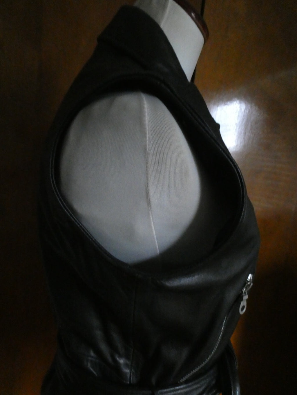 John Michael Designer Black 100% Soft Leather Woman's Vest Size XS