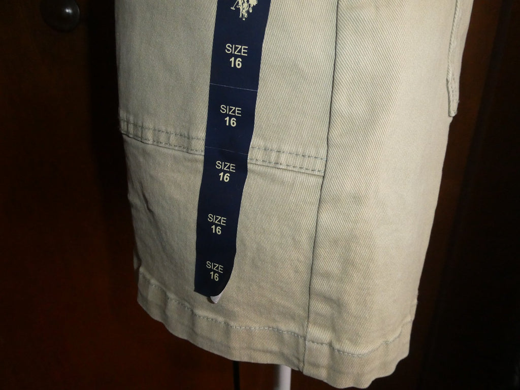 U.S. Polo Assn Women Bermuda Shorts Size 16 High Rise Khaki Style 216652YA