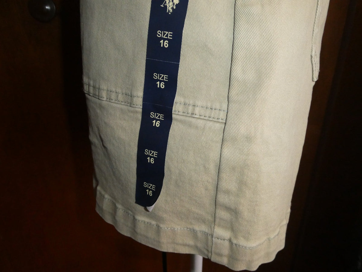 U.S. Polo Assn Women Bermuda Shorts Size 16 High Rise Khaki Style 216652YA