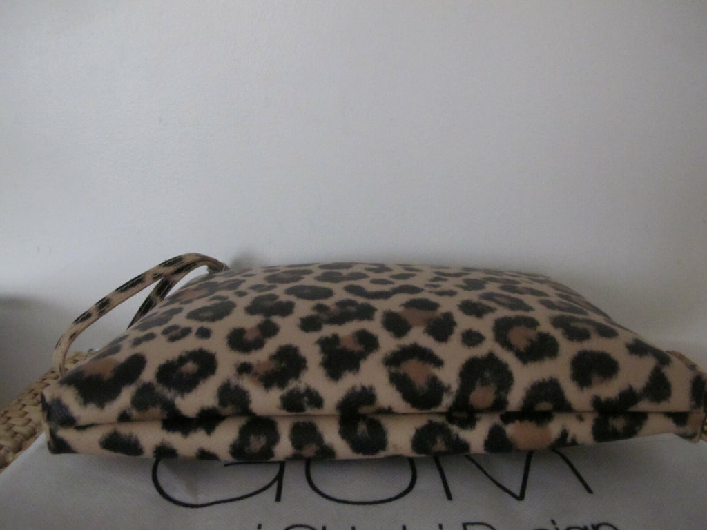 Gianni Chiarini Italy GUM animal printed clutch beige and black 11.5”x9”x1”