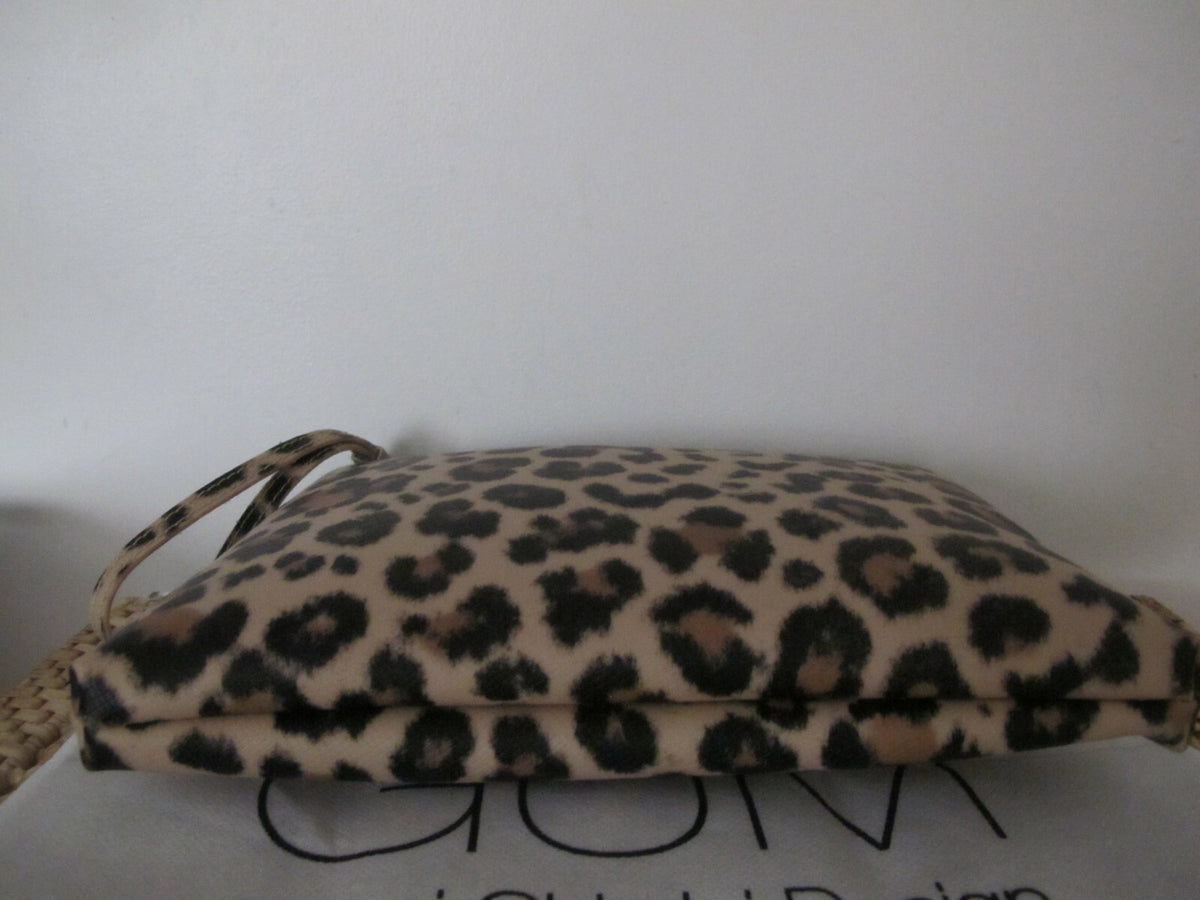 Gianni Chiarini Italy GUM animal printed clutch beige and black 11.5”x9”x1”