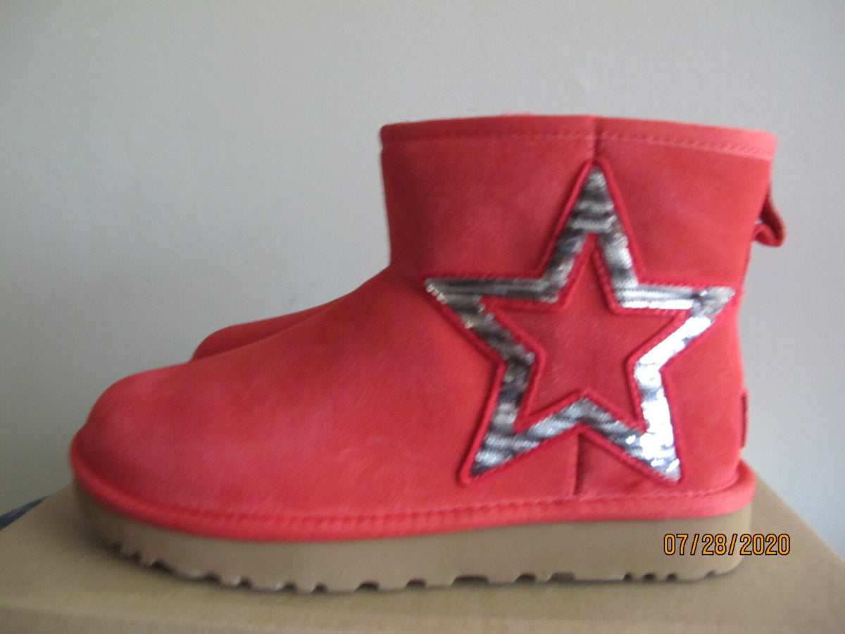 Ugg Australia women’s red classic mini ankle boots 7