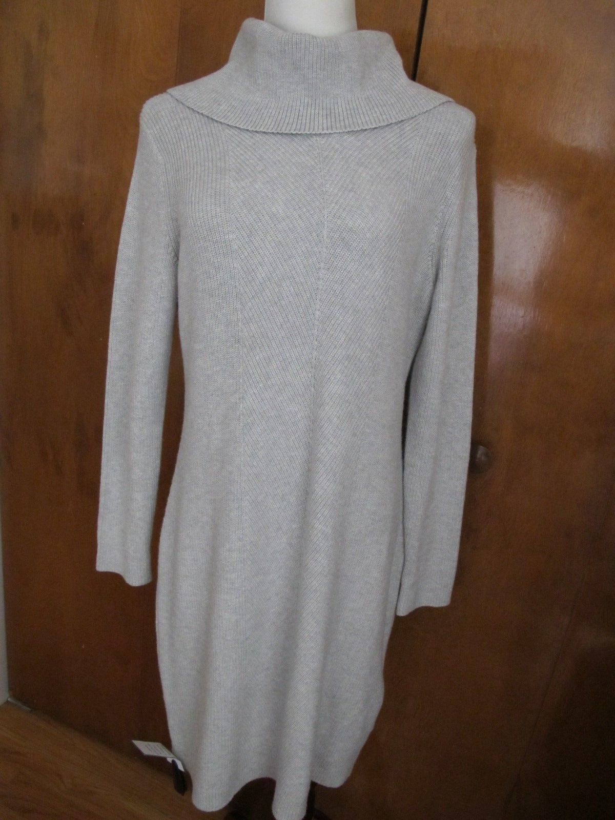 Ralph Lauren Women's Gray Classic Fit Cowl Neck Sweater Dress New