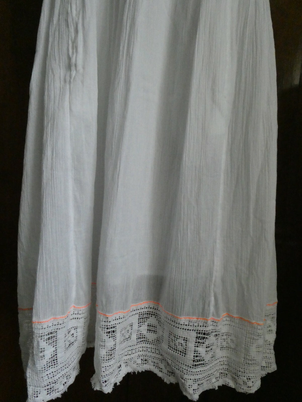 Free People women's ivory comb embroidered lined dress size Large 