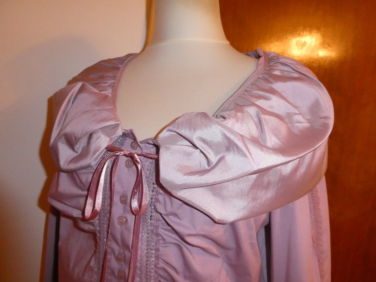 Kenar Women's Lilac Detailed Long Sleeves Evening Top Blouse Size Medium