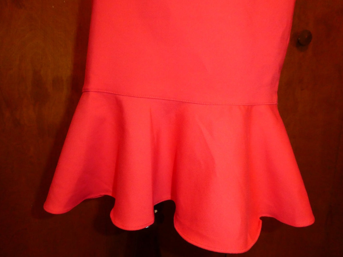 POLO Ralph Lauren Women's Cotton/Viscose Neon Coral Lined Mini Skirt Size 4