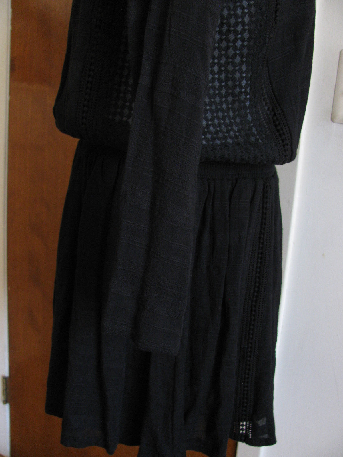 Free People women’s black 3/4 sleeves lined rayon sweater dress small