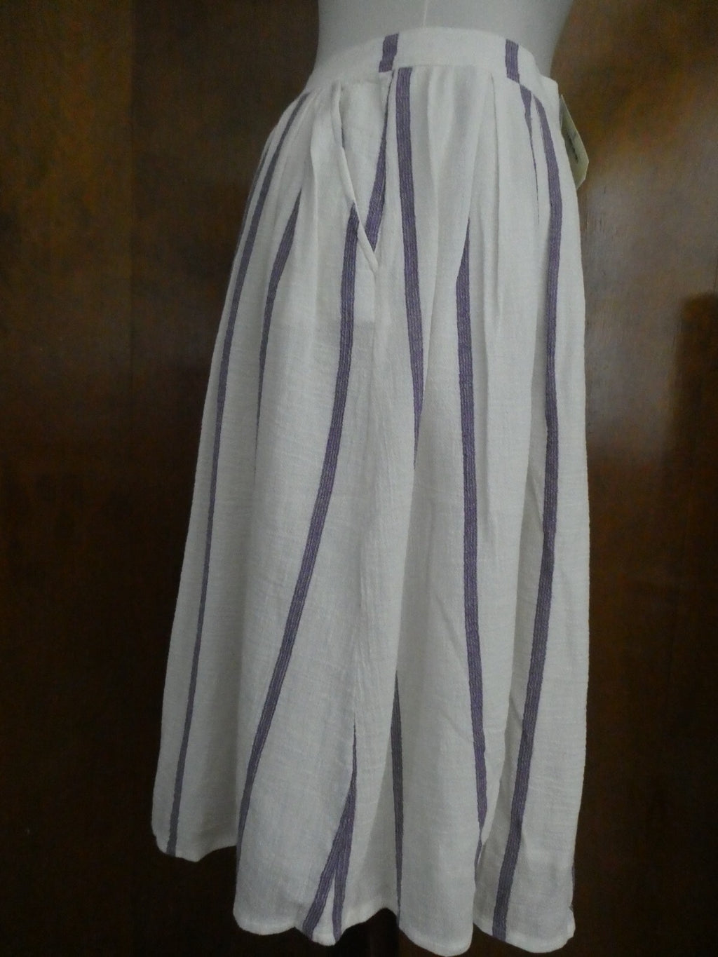 Lucky Brand women's off white full lined pleated pockets buttons skirt small