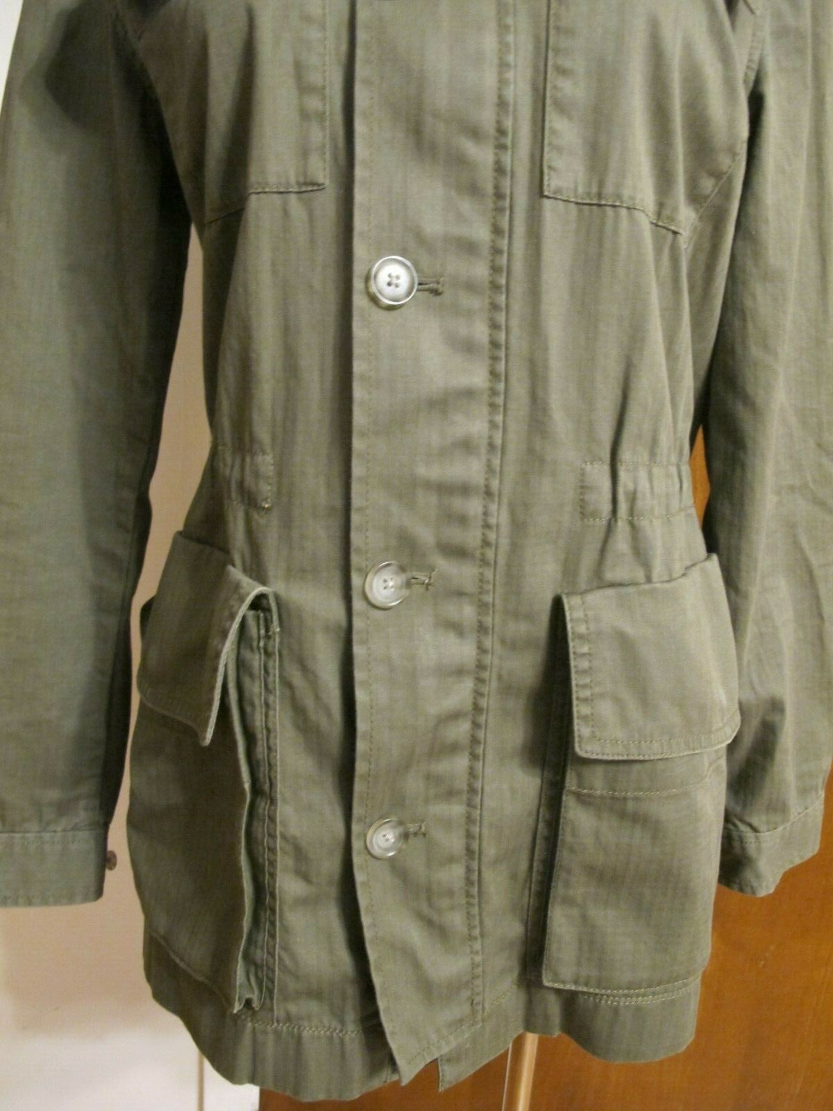 J.CREW Women’s Spring Weather Olive Green Button Down Cotton Jacket Blazer Small