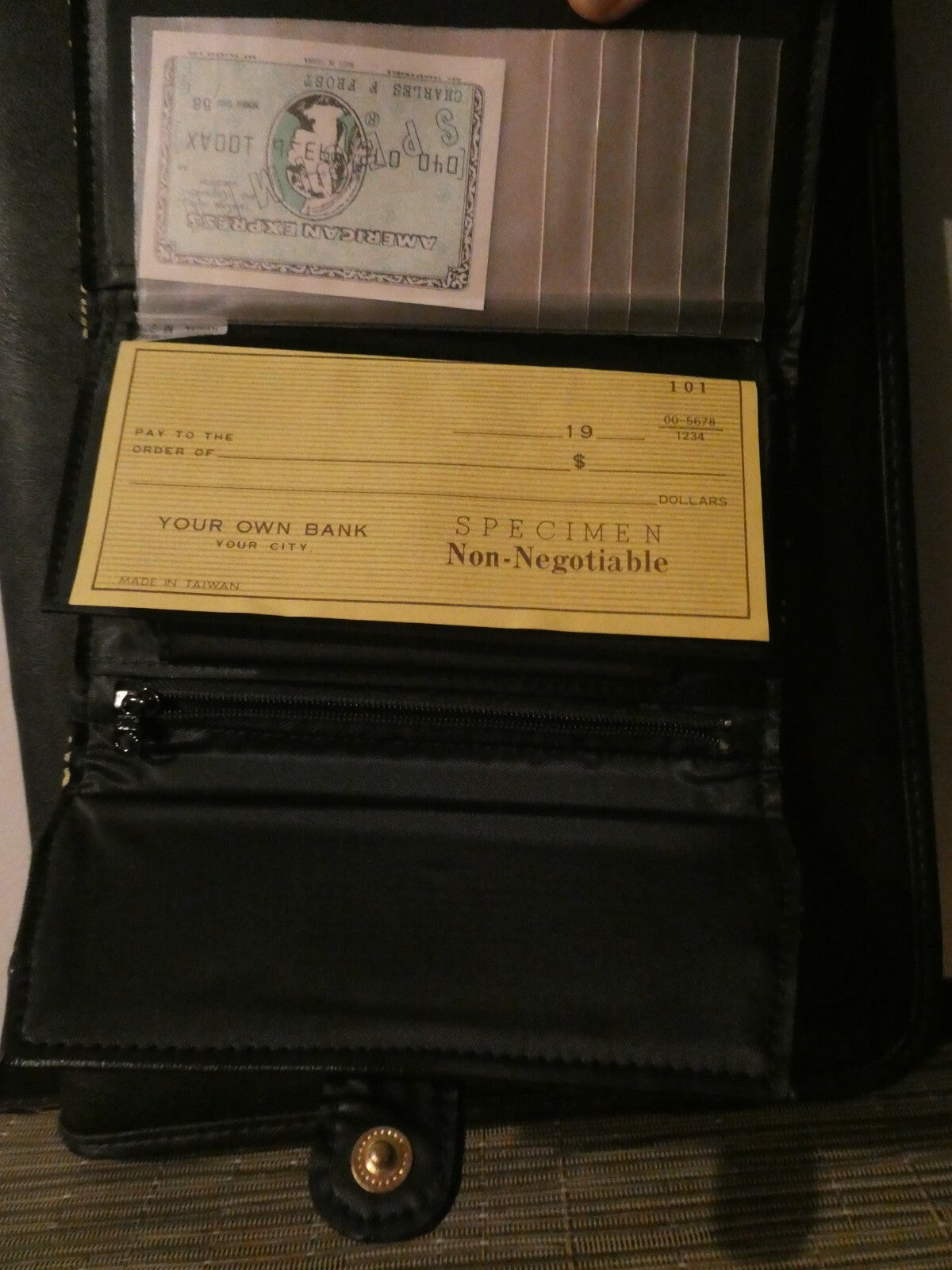 Wallet Yellow/Black Women's Wide 7” X Tall 4” Taiwan