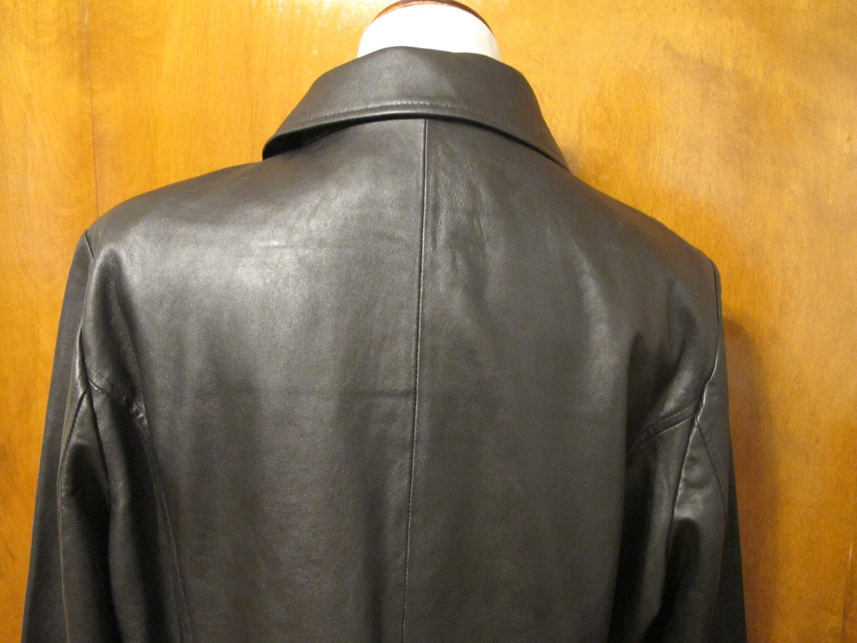 Jaclyn Smith Women's Black Real Genuine Leather Jacket Coat Size Large