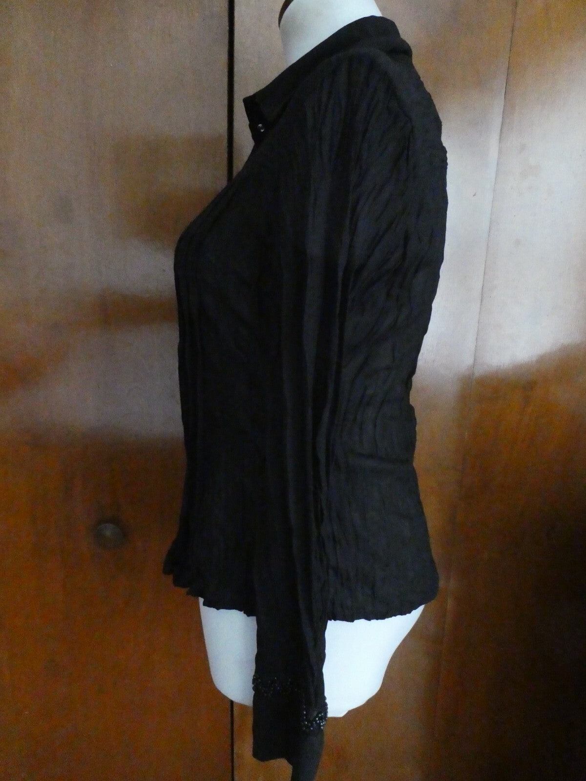 Le Caviar women’s black evening long sleeves top size Small