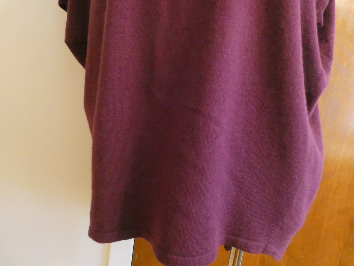 REMAIN Women's Sweater Asymmetrical Eggplant Detailed Size Large