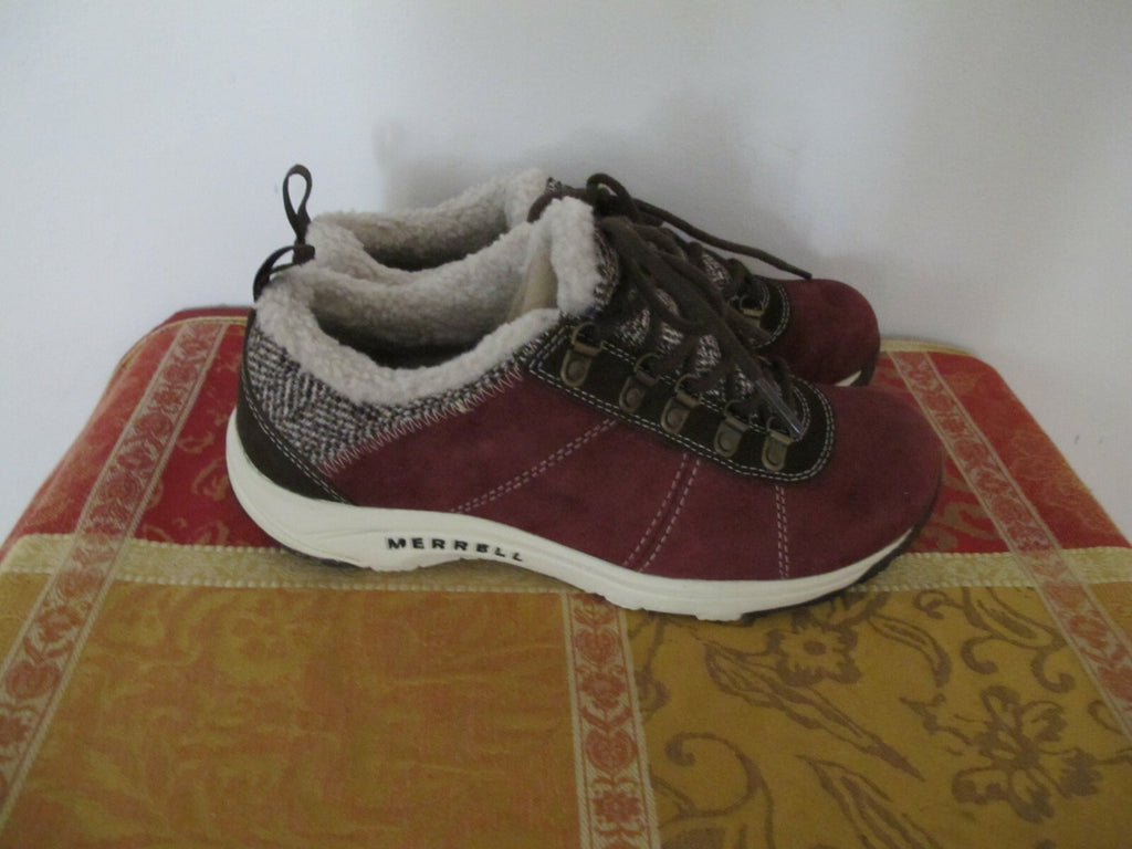 Merrell Air Cushion Women’s burgundy suede sneakers shoe size US 8 