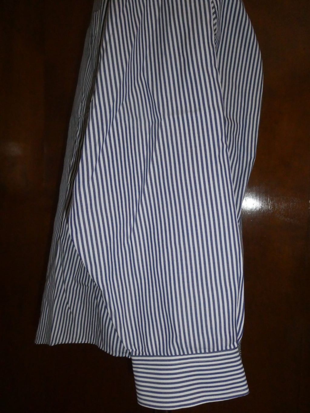 J. Crew Blue Striped Men's Long Sleeve Button-up Cotton Shirt Size 17-34