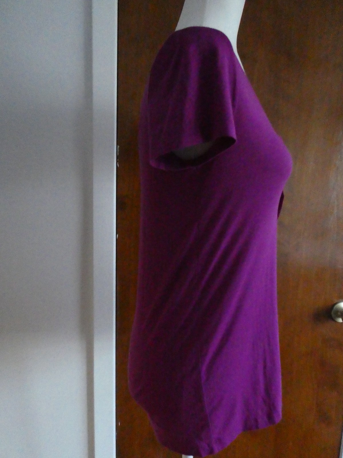GAP Women’s Purple Bow Detail Top Size Small Cotton Modal Short Sleeve Stretch