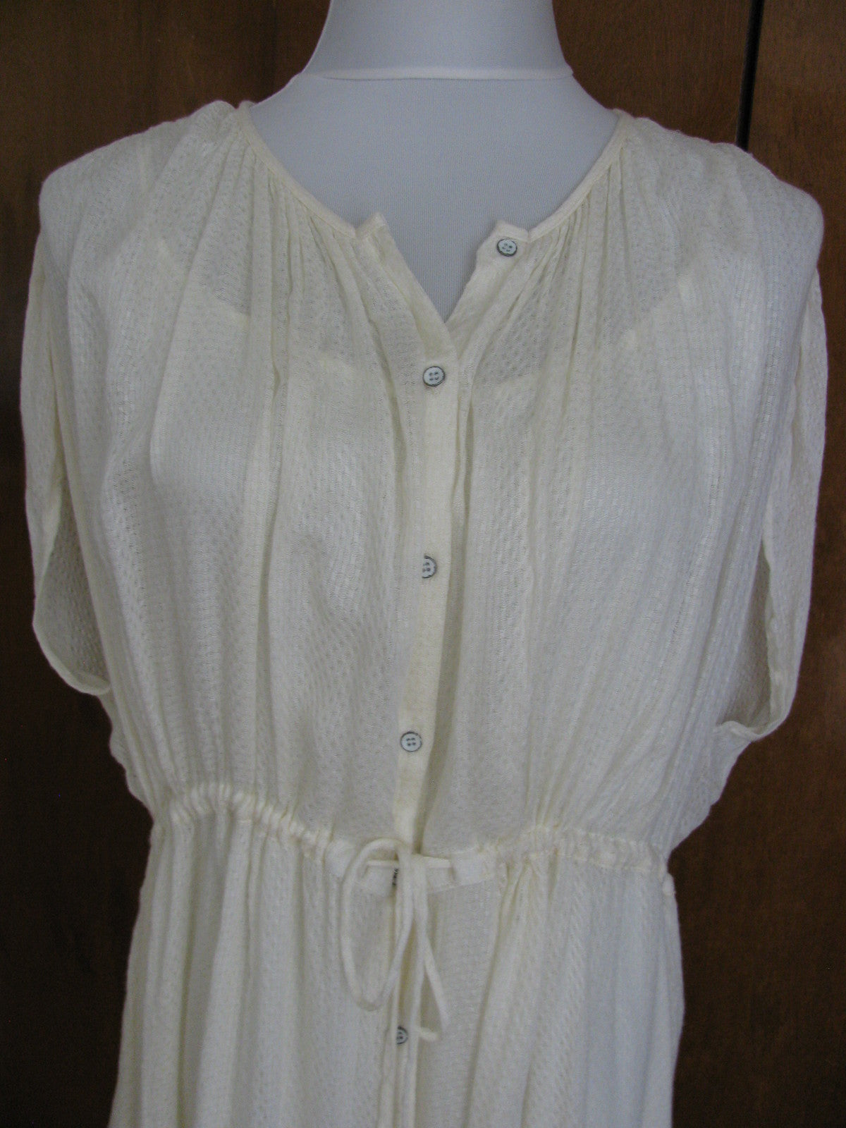 Free People women's off white soft rayon lined asymmetrical hem dress Small New