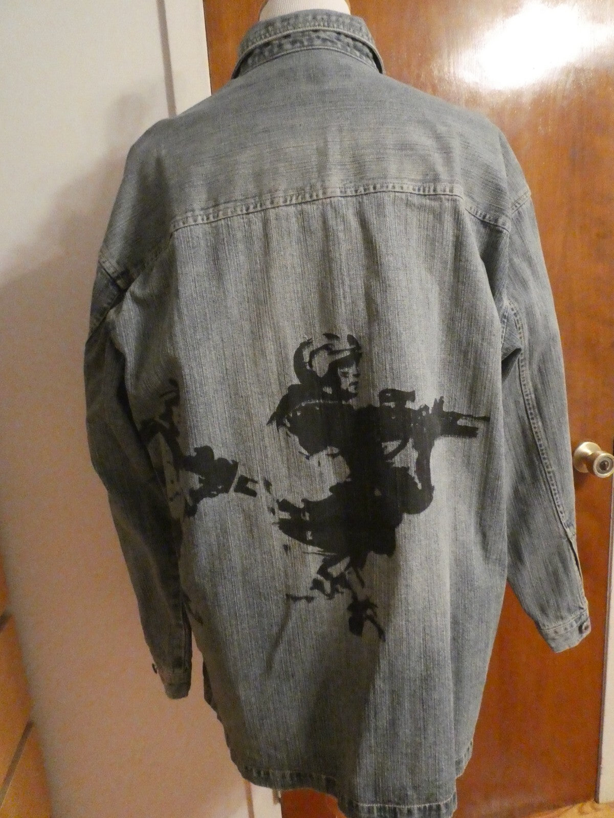 Knockout Men's 100% Cotton Jeans Denim Shirt Graphics Army Theme 2X