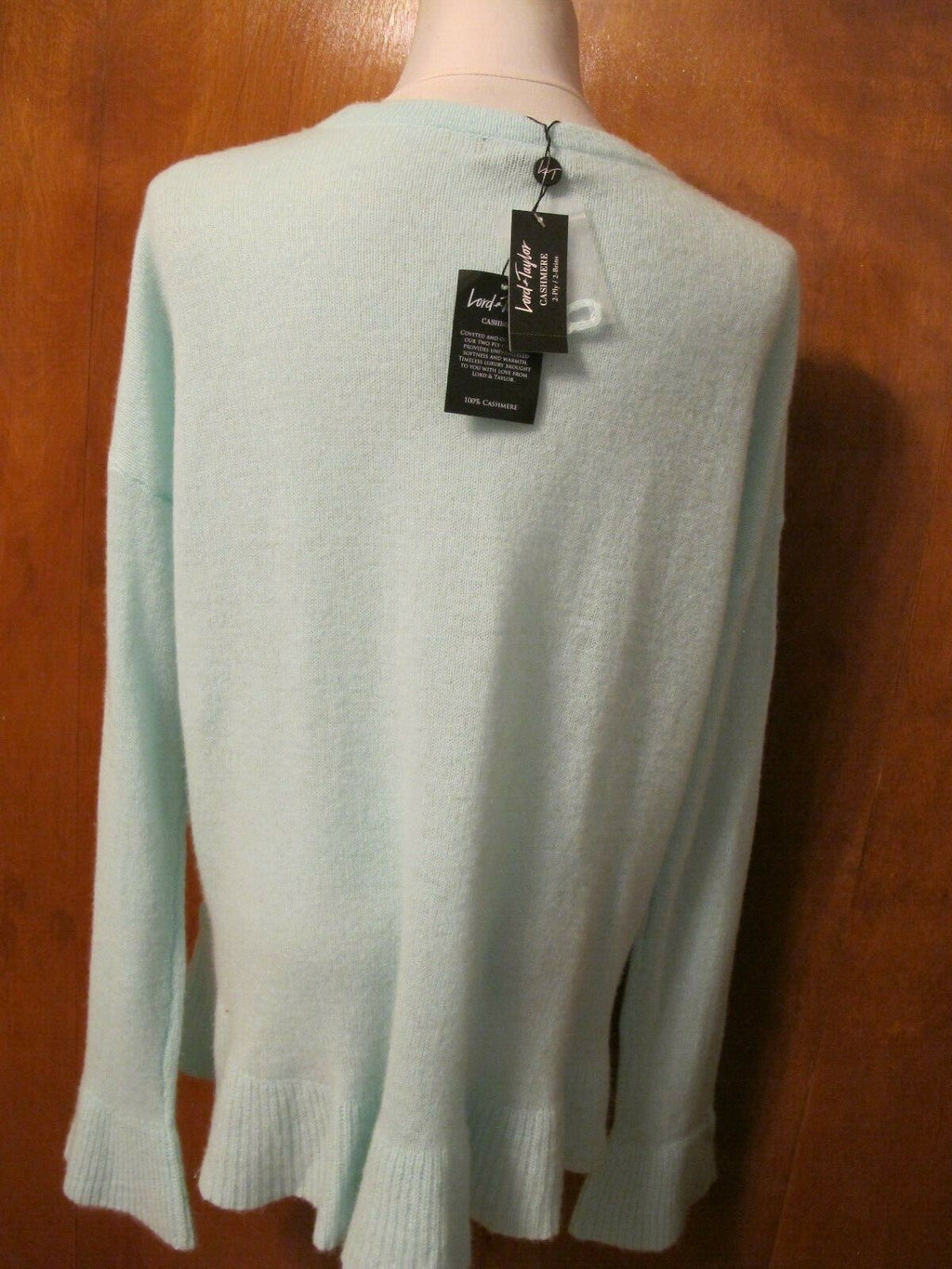 Lord &Taylor Women's turquoise pale cashmere sweater