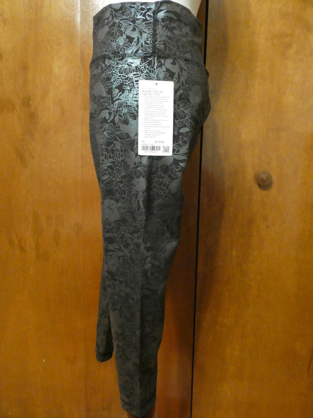 Lululemon Women's Wunder Train Running Black Detailed Pant Tight 25"