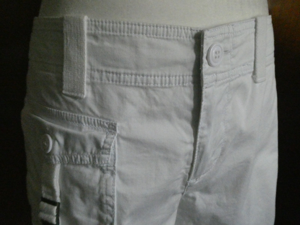 United Colors of Benetton Women White Cargo Shorts EU 46 Cotton Stretch US 10/12