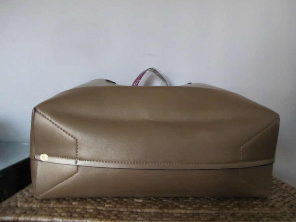 Tote Shoulder Large Reversible Handbag Purse Pink/Gold