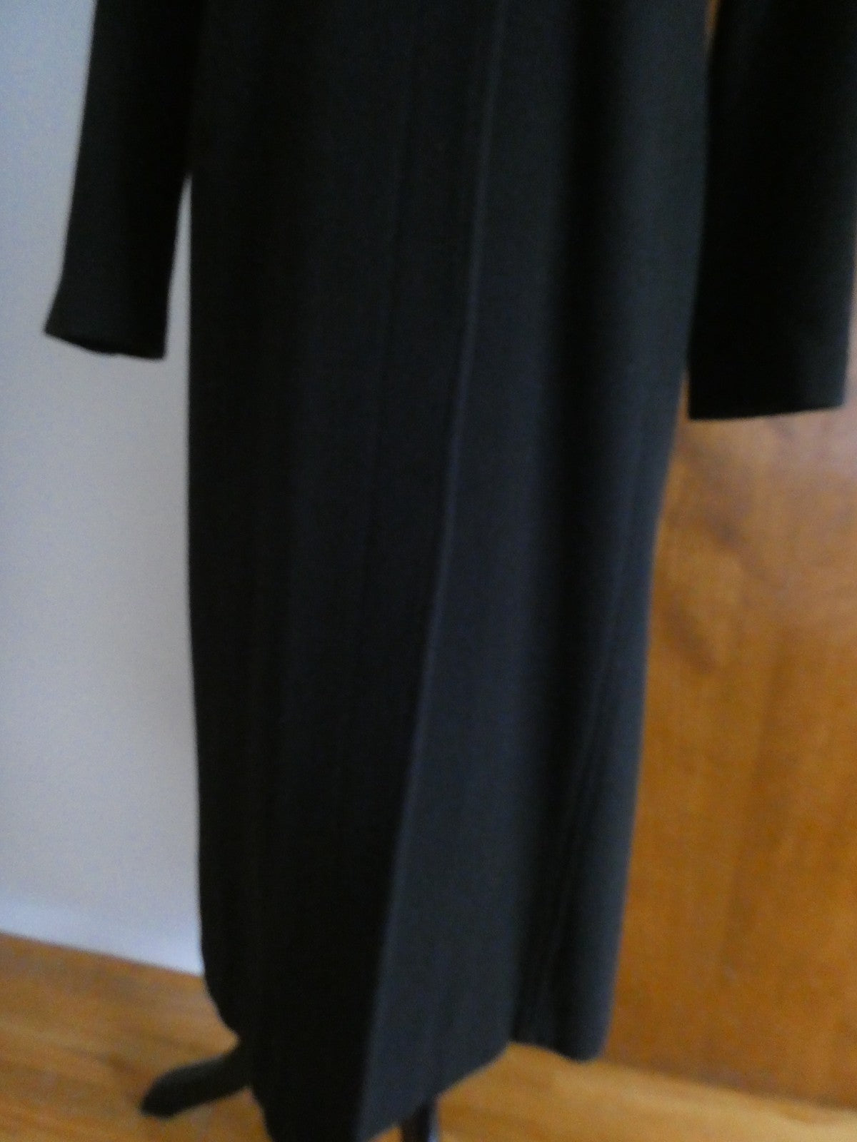 Jason Kole women 100% wool black long hood detailed jacket coat size 8