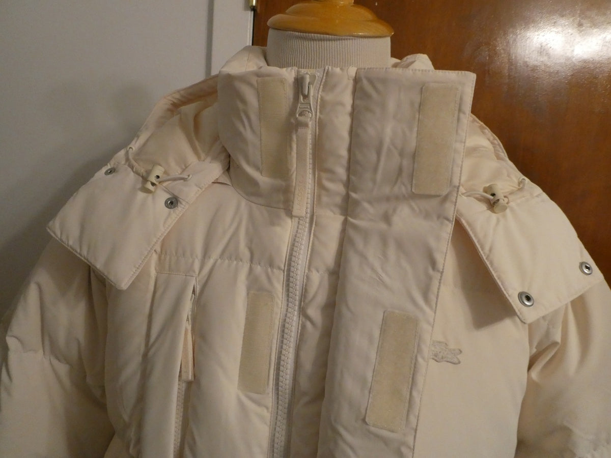 Lacoste Men’s Oversized Down Puffer Jacket Coat XL/2XL Beige Water Repellent NWT