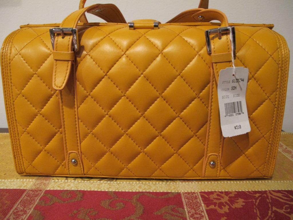 Juliana Collezione women's quilted leather mustard bag 