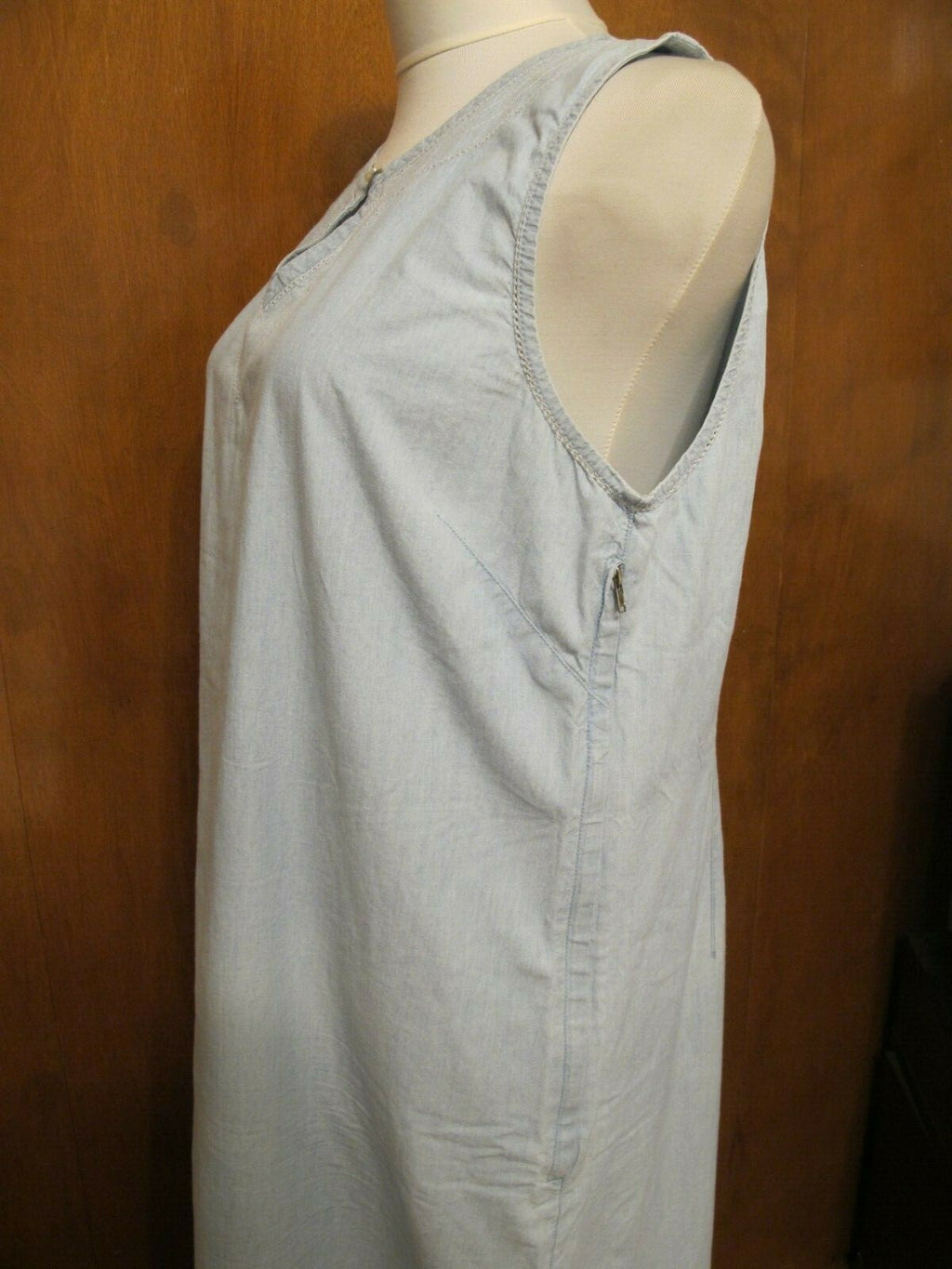 Liz Claiborne Women's Sky Blue Jean Long Dress Cotton size 14