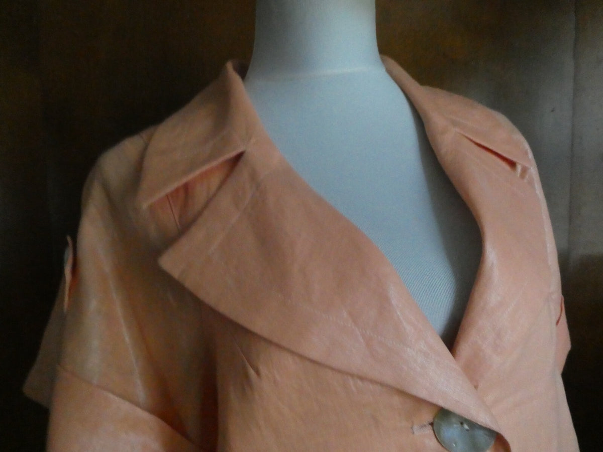 Elliott Lauren Women's Orange/Peach Linen Blazer Jacket Size 10 Style 7347