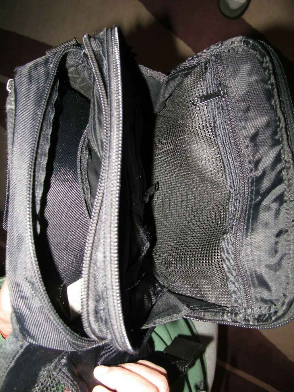 Eddie Bauer Folding Canvas Black Crossbody Women's Purse Bag 