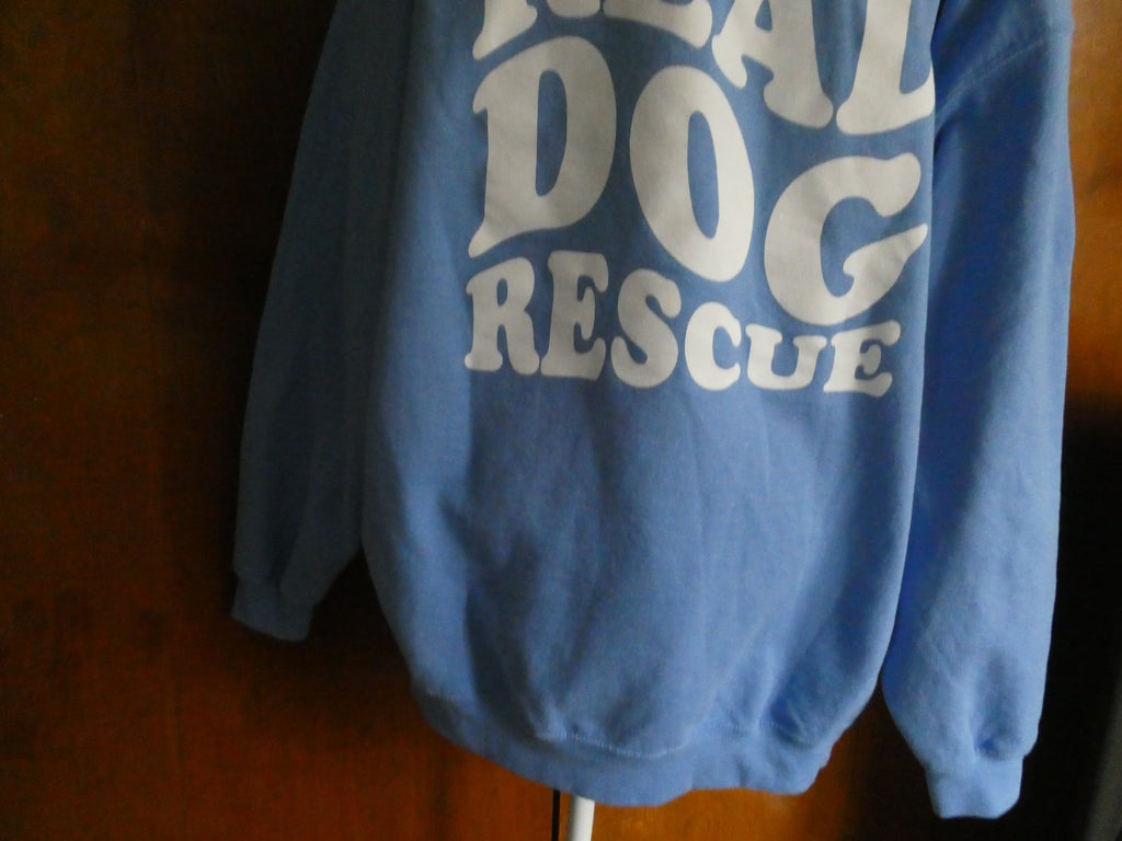 Gildan Heavy Blend 2XL Real Dog Rescue Blue Pullover Hoodie Sweatshirt Unisex