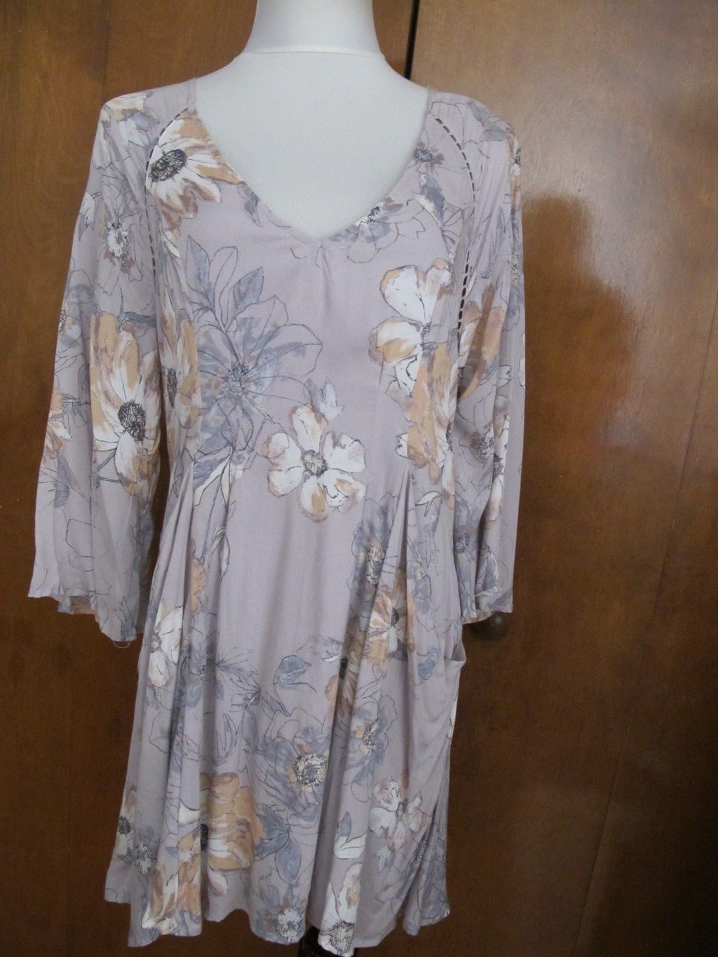 Free People women’s multi color relaxed fit short lined new soft rayon dress 8