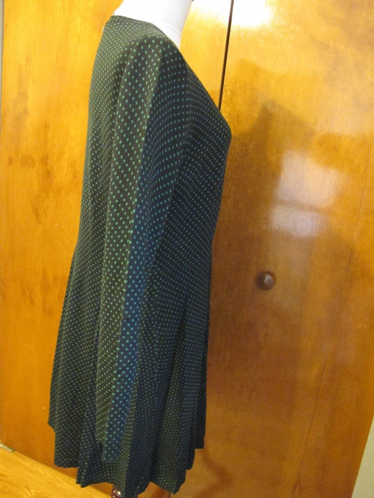Michael Kors women’s black green A-line cotton viscose dress XLarge 