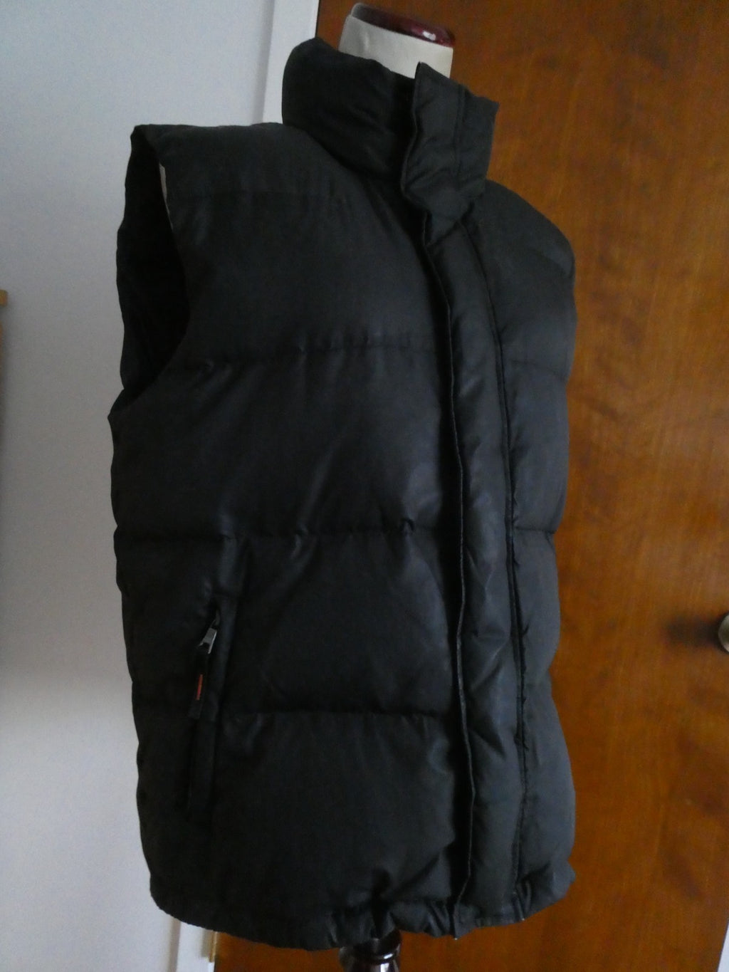 Banana Republic Women Black Full-Zip Quilted Puffer Goose Down Vest Size Medium
