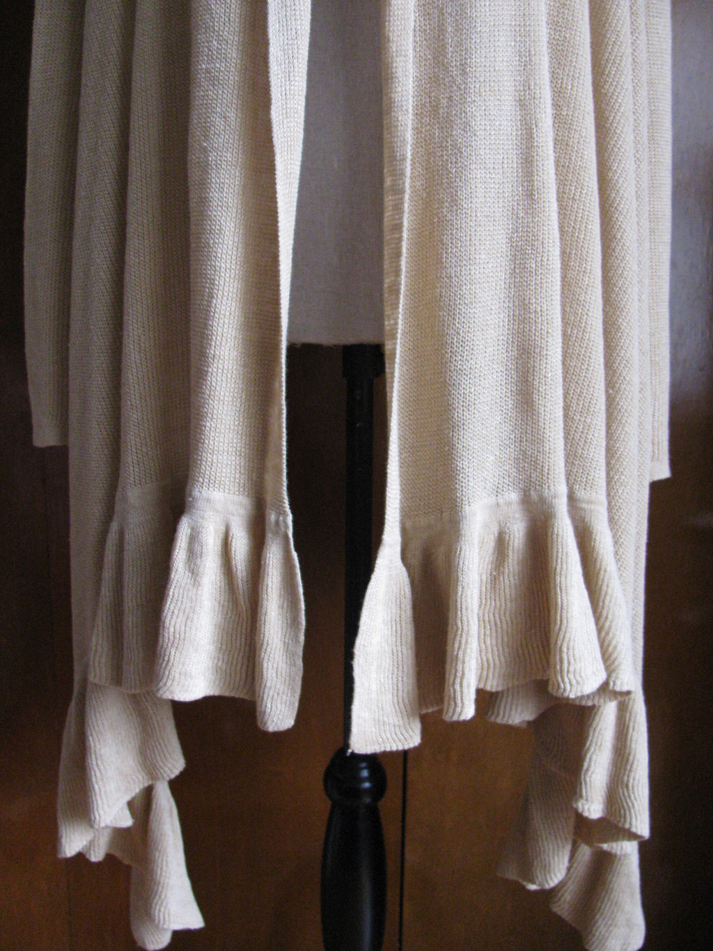 Ralph Lauren women's ivory linen kensing ruffled cardigan One Size NWT