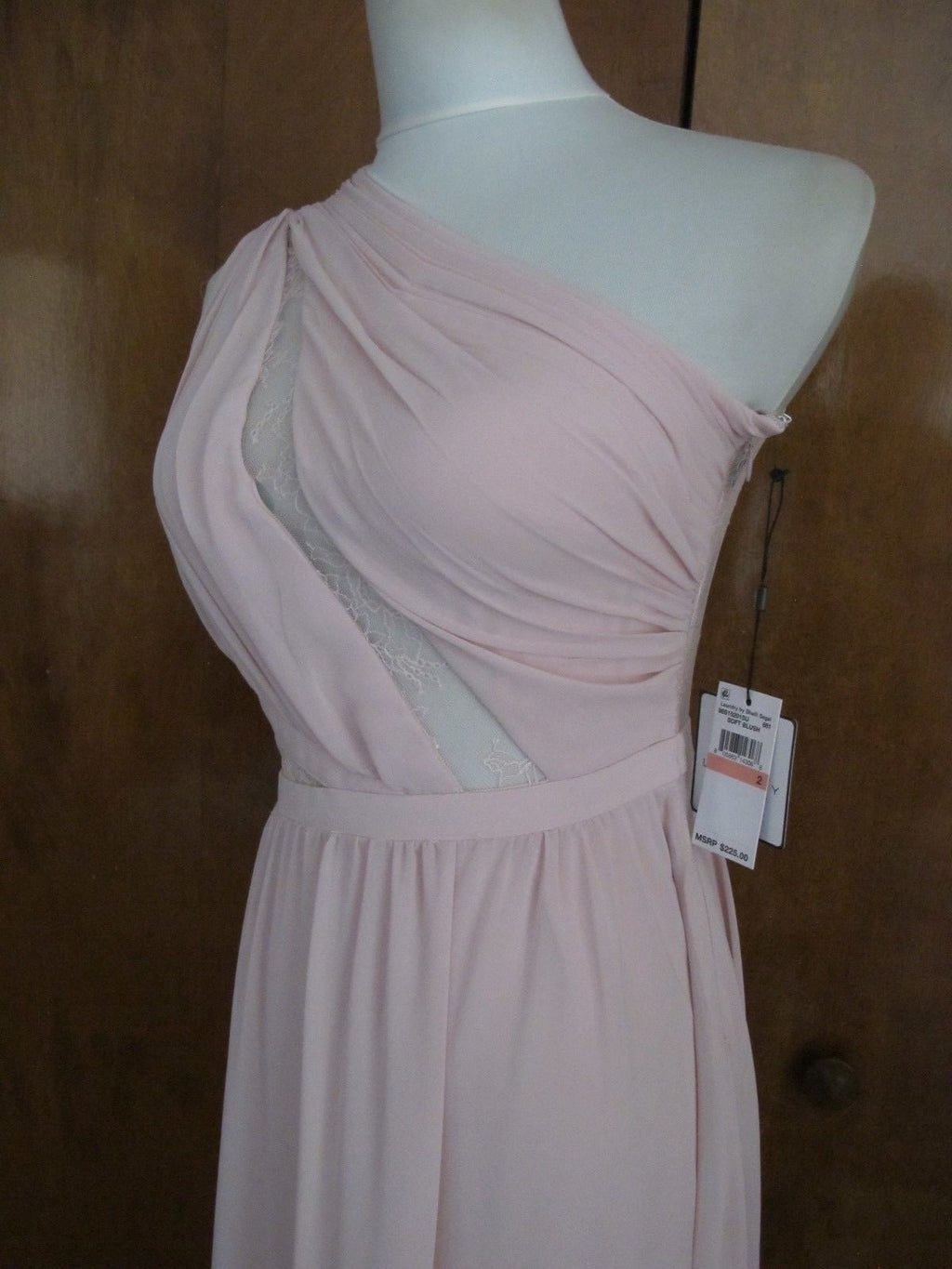 Laundry by Shelli Segal Women’s Pink Detailed One-Shoulder Build in Bra Gown 2 