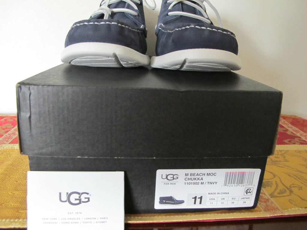 UGG Australia Men's Navy Beach Moc Chukka Leather Boots Size 11 Authentic 