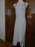 Gap Women's Stripped White/Black Tie-Waist Midi Wrap Dress Size Large Xlarge