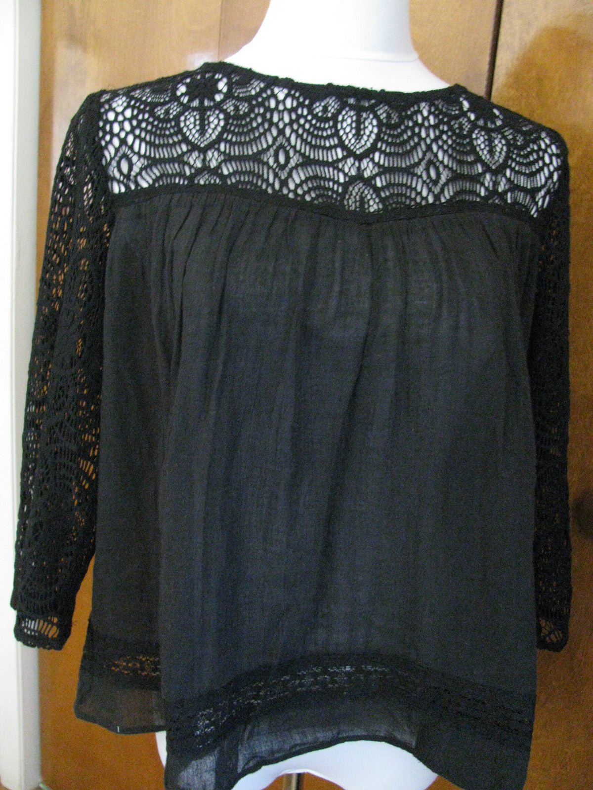 Ralph Lauren Denim & Supply women's black cotton fabric crafted top Large 