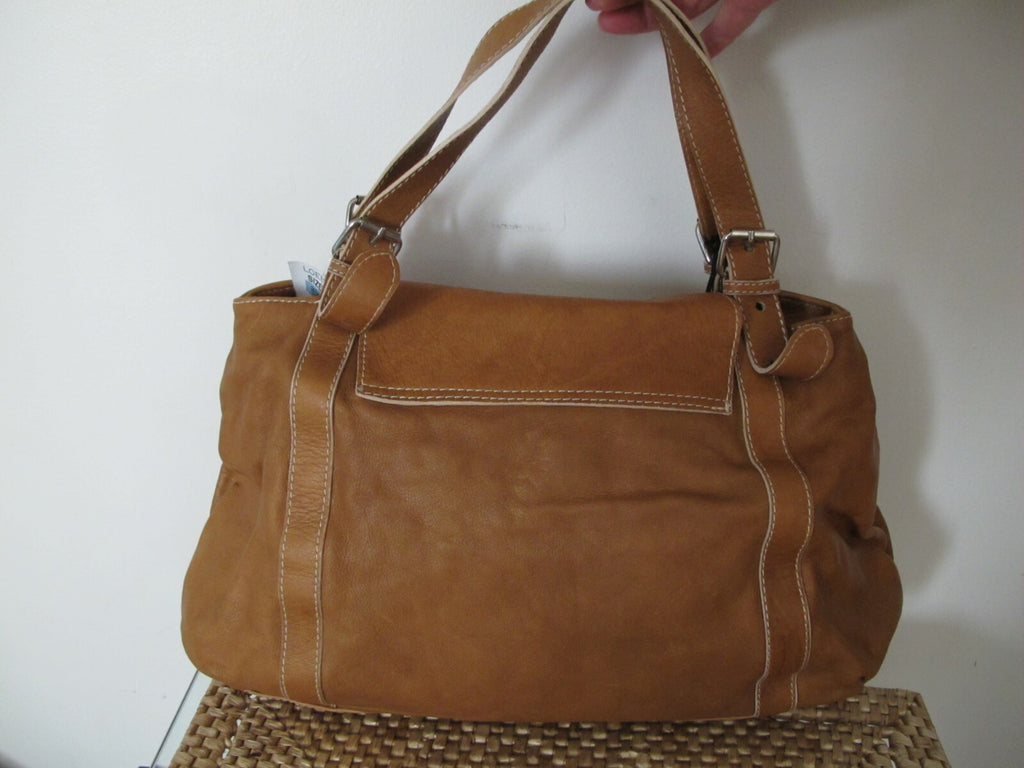 Regina Boho womens brown genuine leather slouch bag Large Handbag Made in Italy