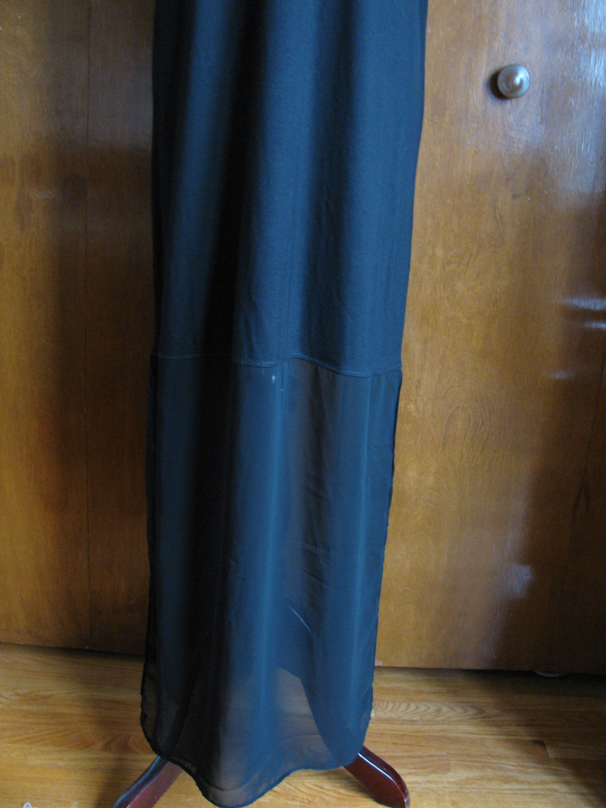 Rachel Roy women's black maxi stylish evening mesh dress size medium 