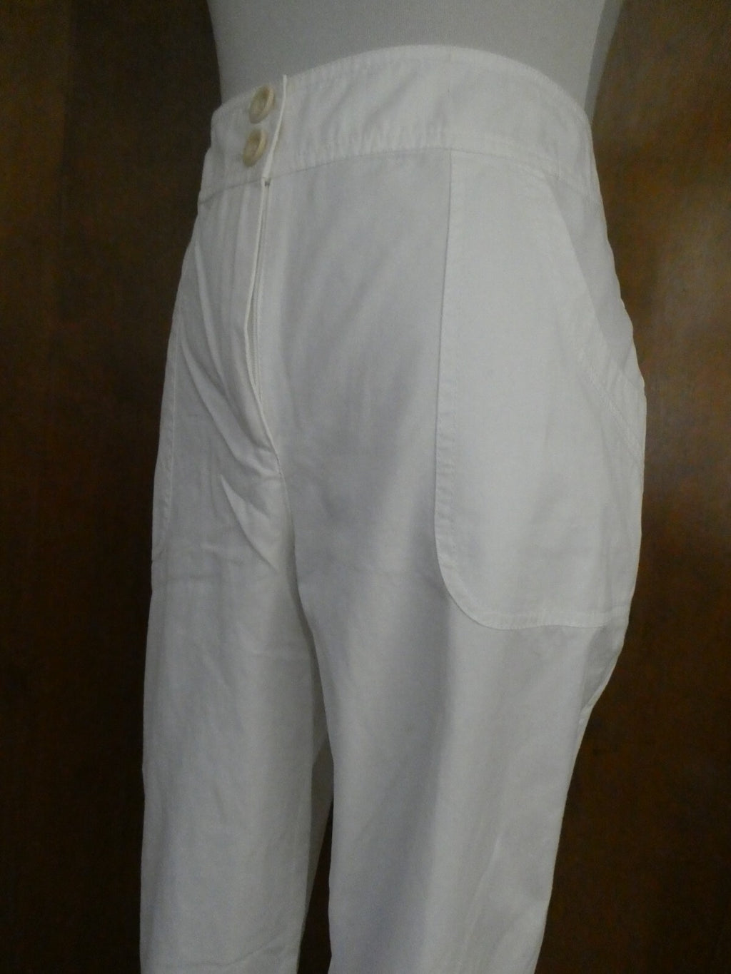 Saks Fifth Avenue Theads women's white cotton detailed pants size 14